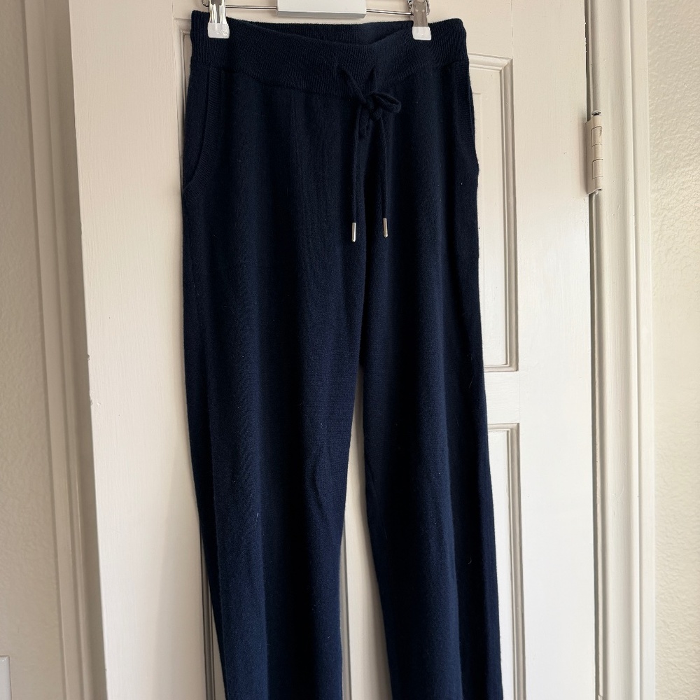 Quince Mongolian Cashmere Straight Leg Pant (Navy)